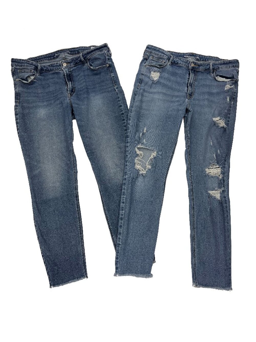 Old Navy Mid Rise Super Skinny Rockstar distressed Jeans LOT Womens 18 Tall